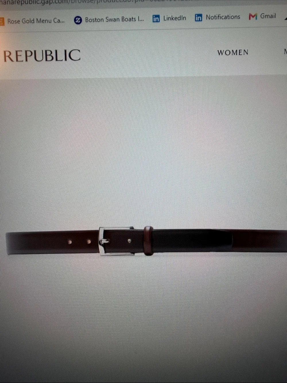 Banana Republic Reversible Brown/Black Leather Dress Belt with Silver Buckle